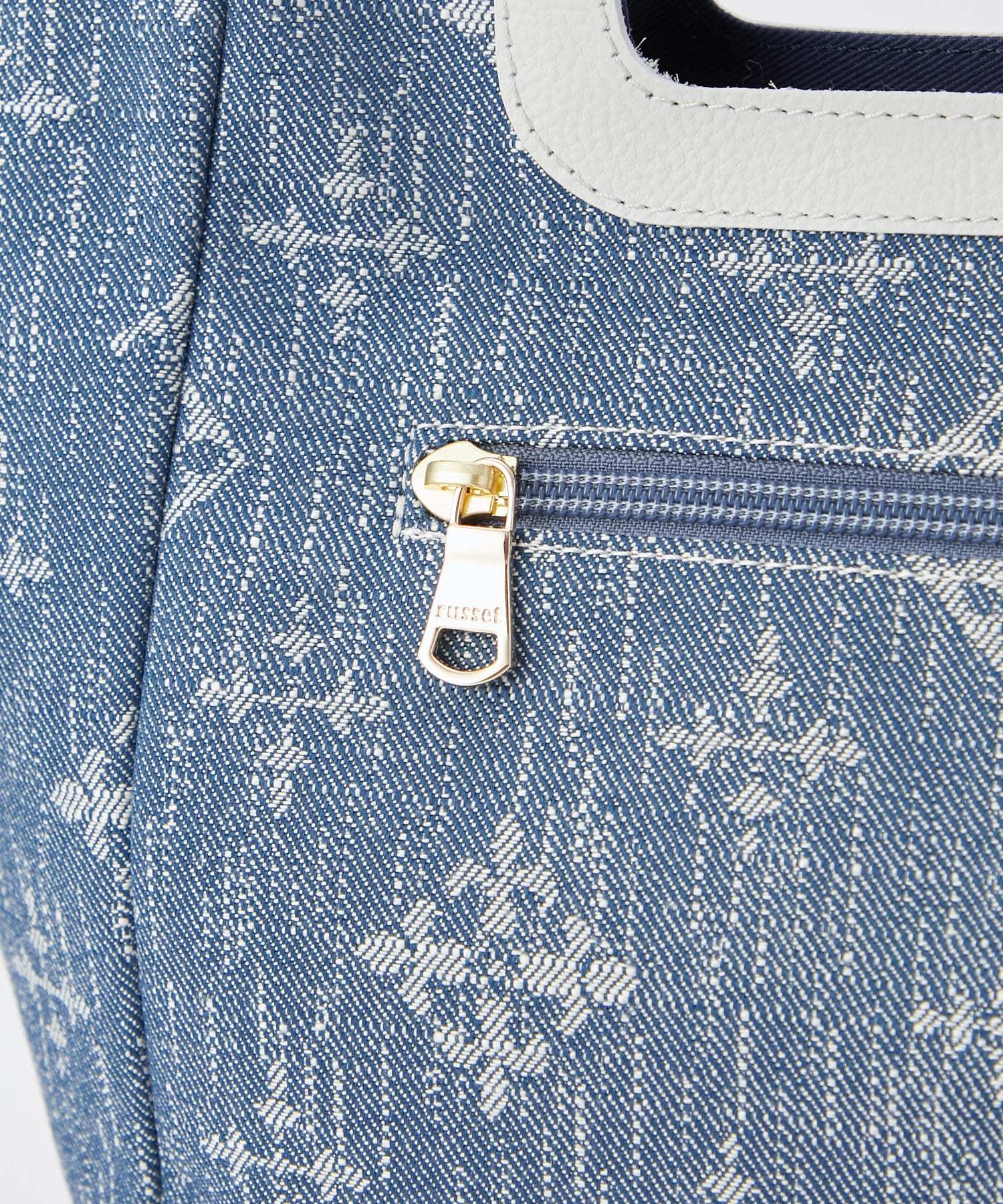 *4-6 WEEKS* (1219) LIMITED EDITION Russet [Denim jacquard] Tote bag Indigo